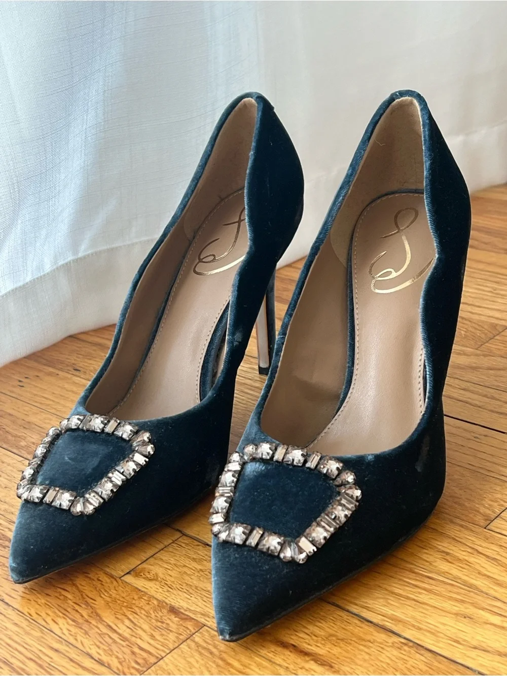 Sam Edelman Harriett Velvet Sapphire Blue Pump